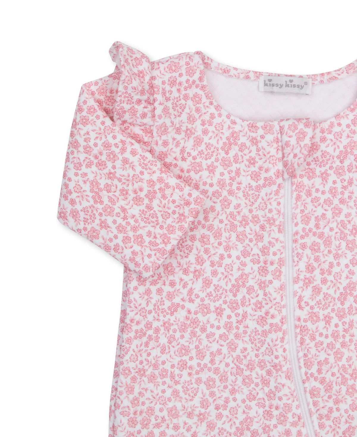 Fall Blooms Pink Jaquard Print Footie
