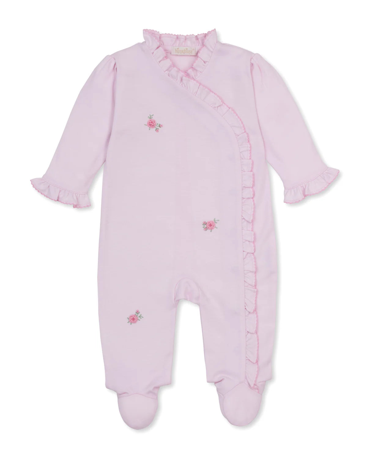 SCE Cottage Roses Pink Hand Emb. Footie