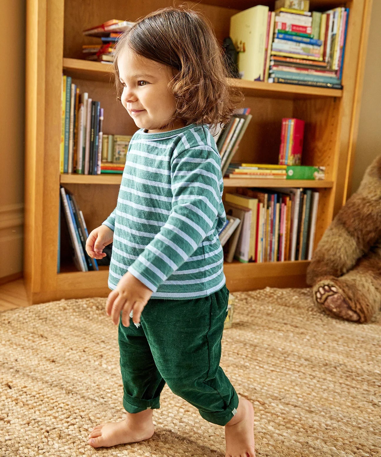 Edward Baby T-Shirt- Forest Stripe