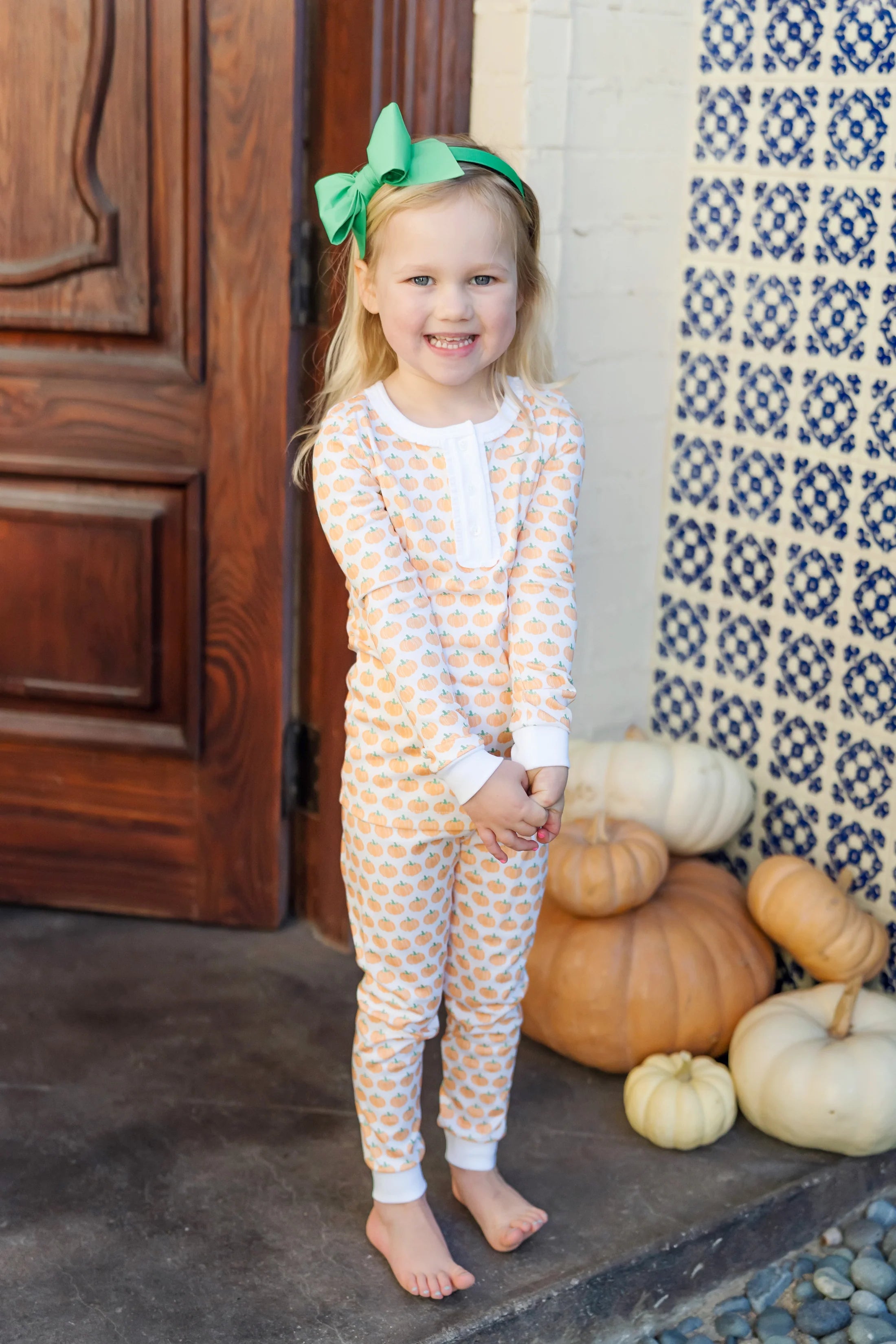 Alden Girls' Pajama Pant Set - Harvest Pumpkin
