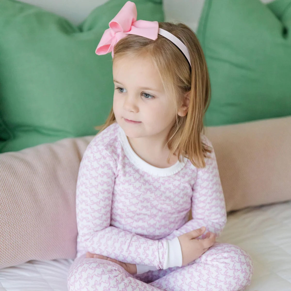 Ava Girls' Pajama Set- Pretty Pink Bows