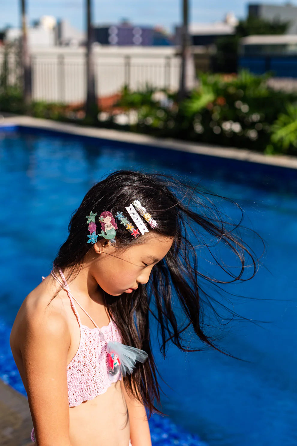 Mermaid Light Green Pearlized Alligator Clips