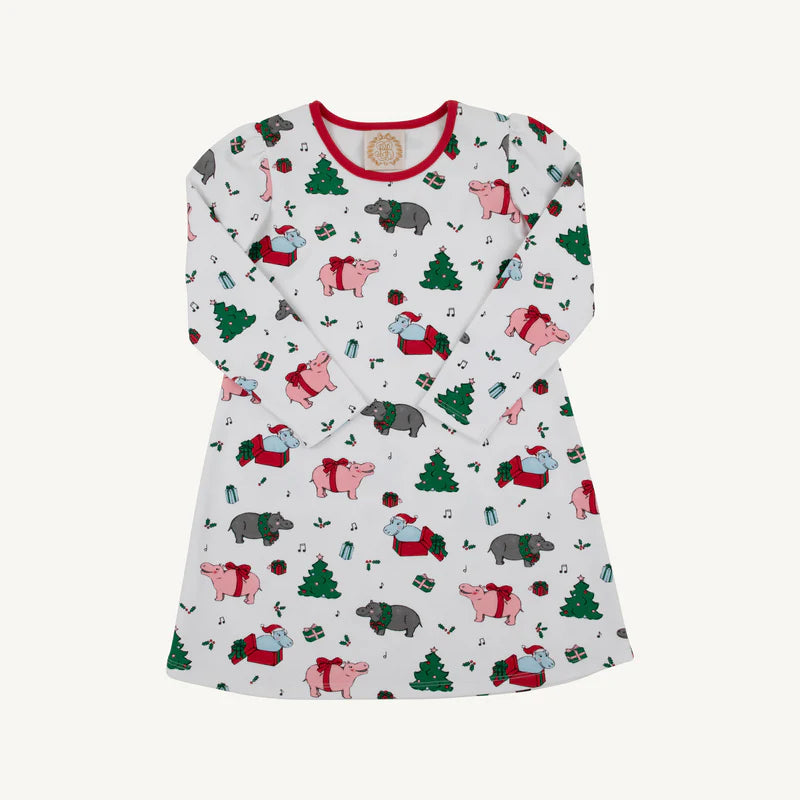Long Sleeve Penny's Play Dress- I Want a Hippopotamus