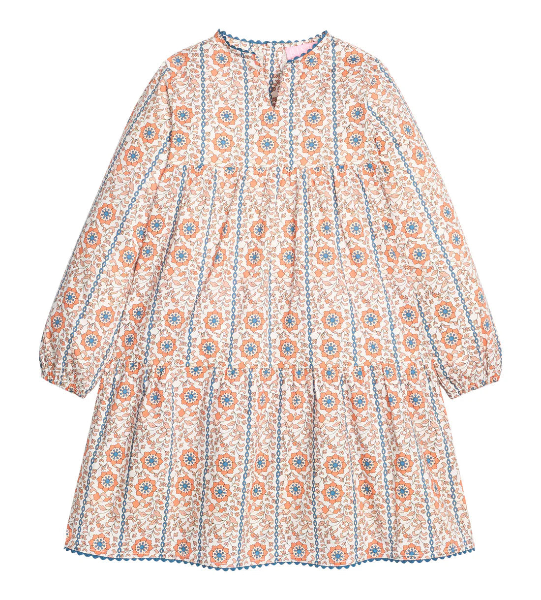 Long Sleeved Positano Dress - Verbier Vines Orange