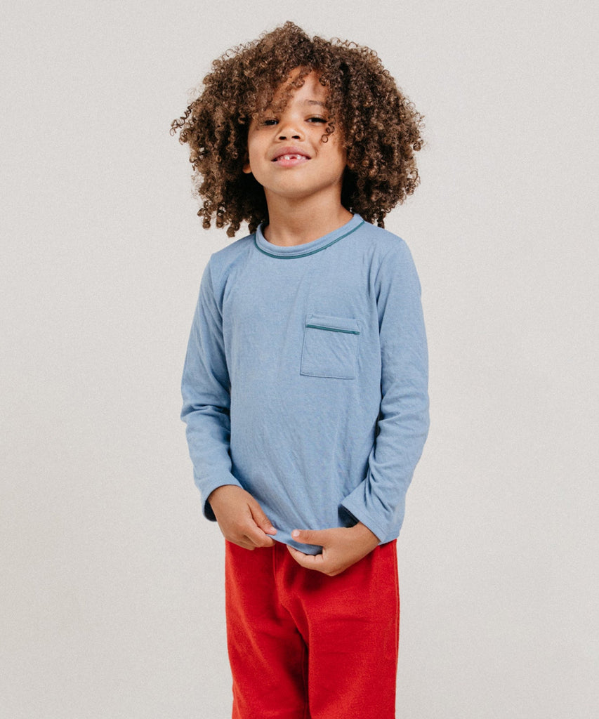Edward Long Sleeve T - Dusty Blue