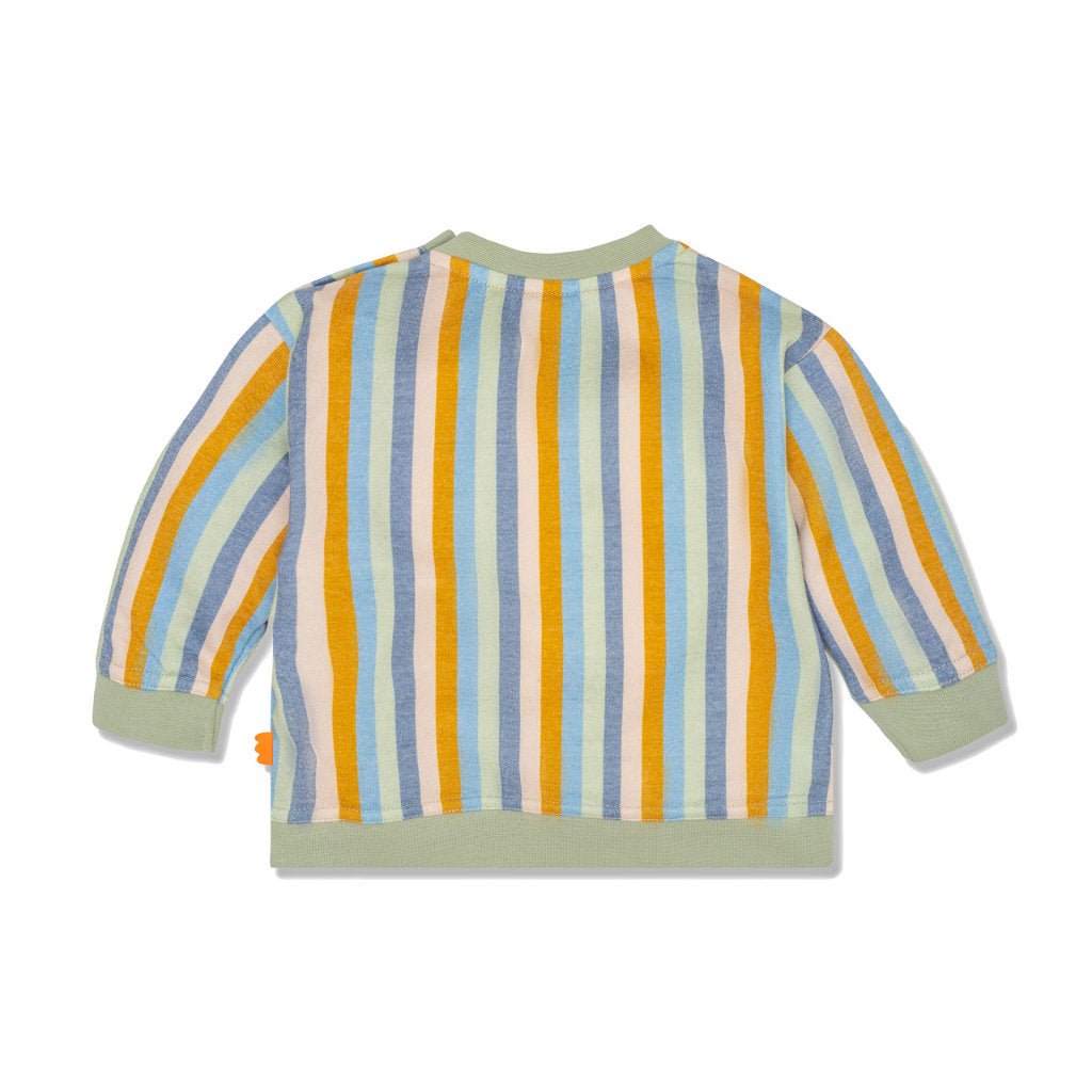 Light Sage Stripes Kid Summer Sweatshirt