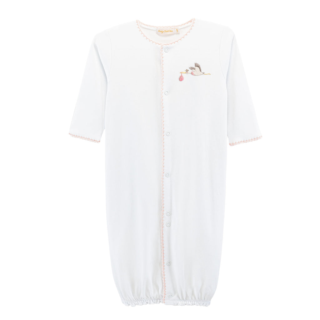 Storks Pink Embroidered Converter Gown