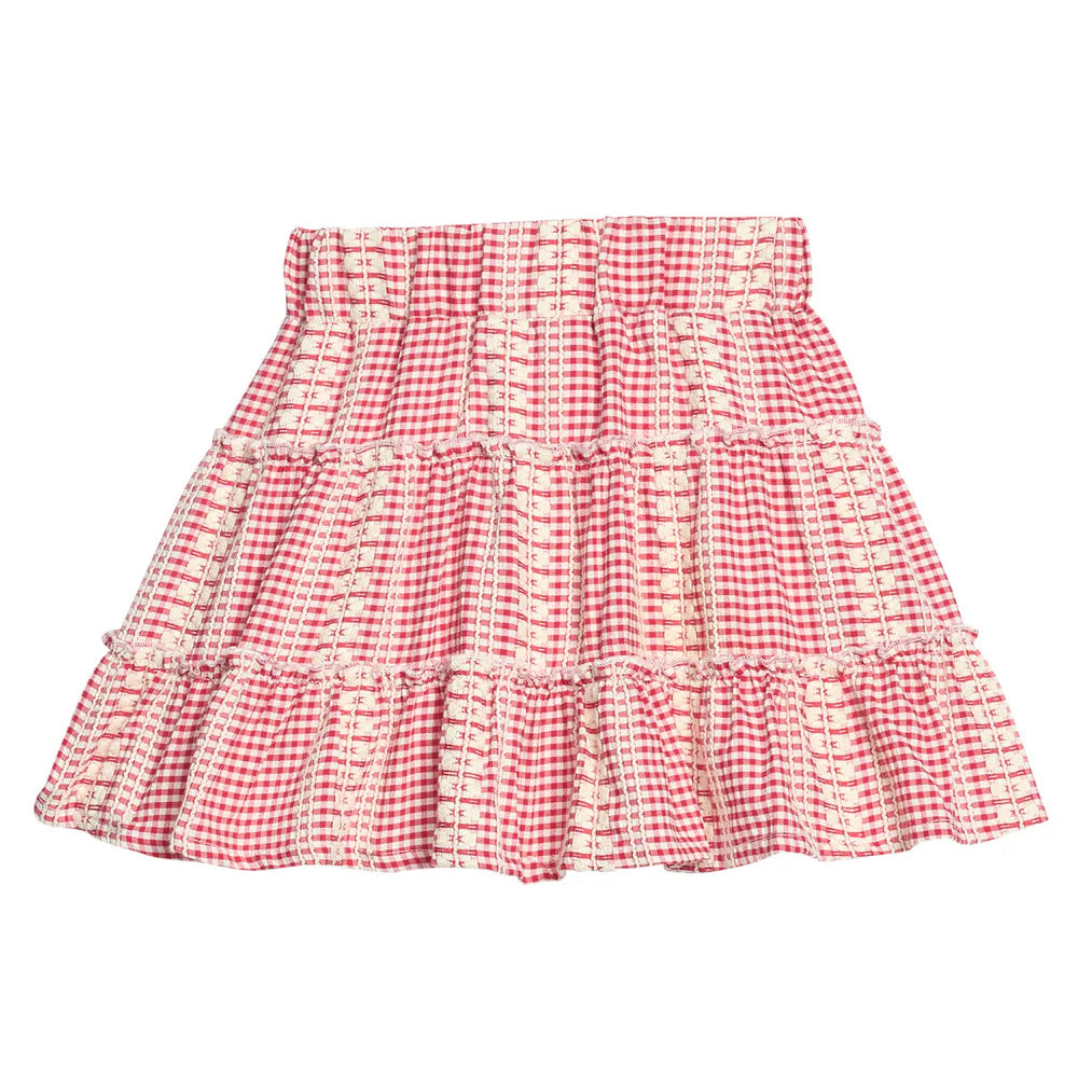 Natalie Skort - Geneva Gingham Crimson