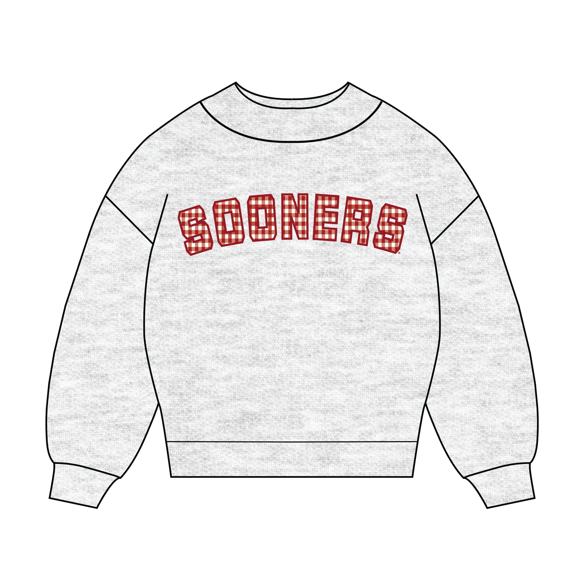 Mallory Gingham Mockneck Sweatshirt (Youth) - Sooners