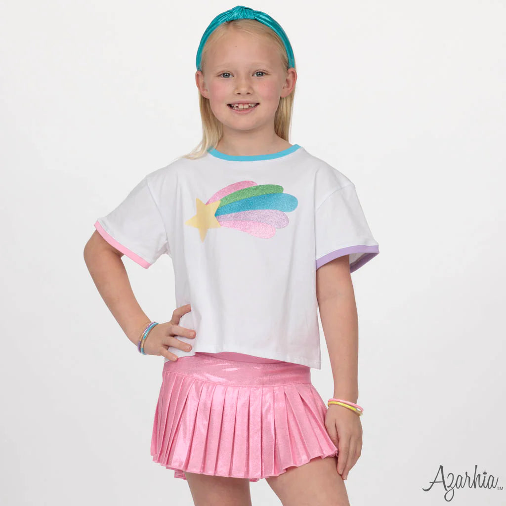 Glitter Rainbow Star Ringer Tee