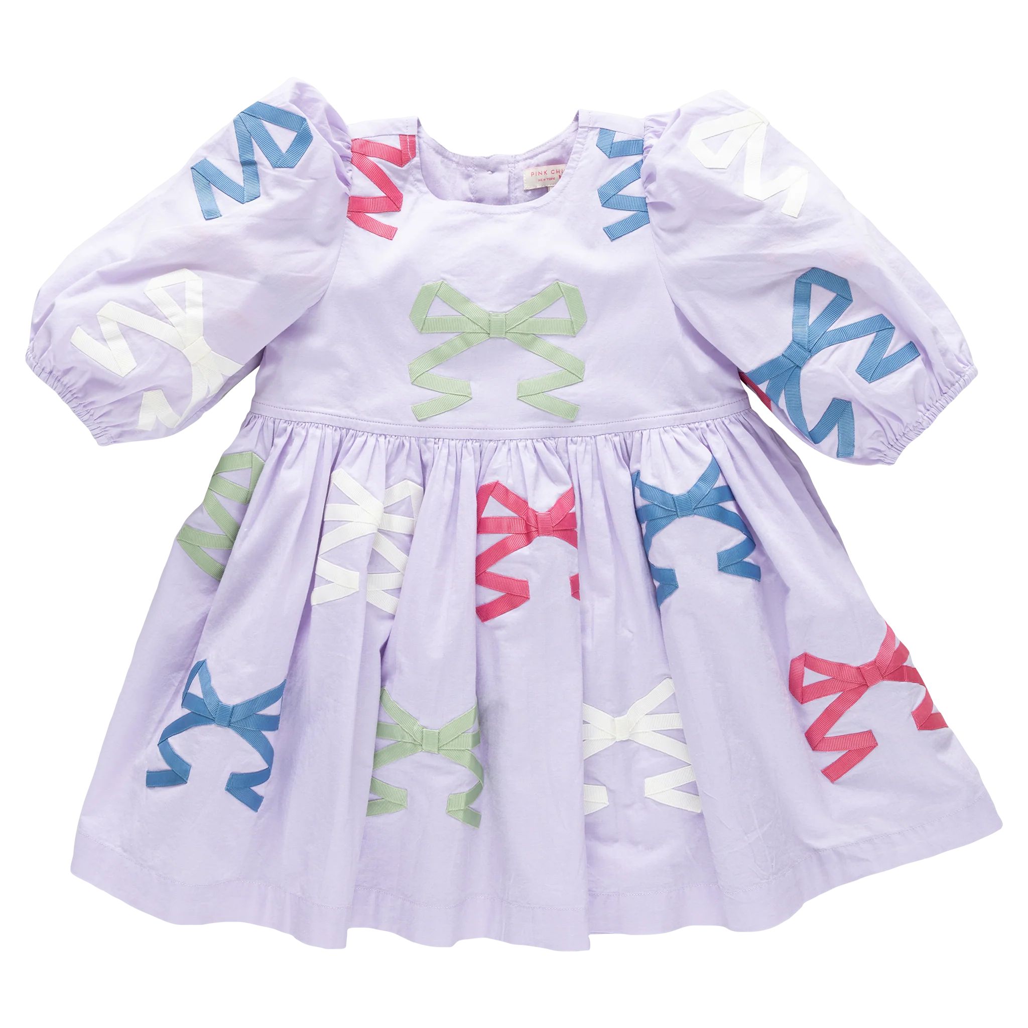 girls brooke dress- lavender multi bow applique