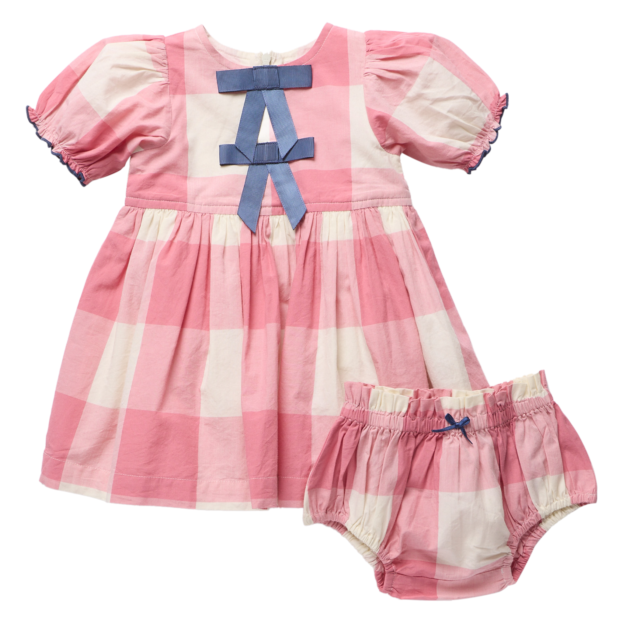 Baby Girl Hermione Dress Set - Pink Check