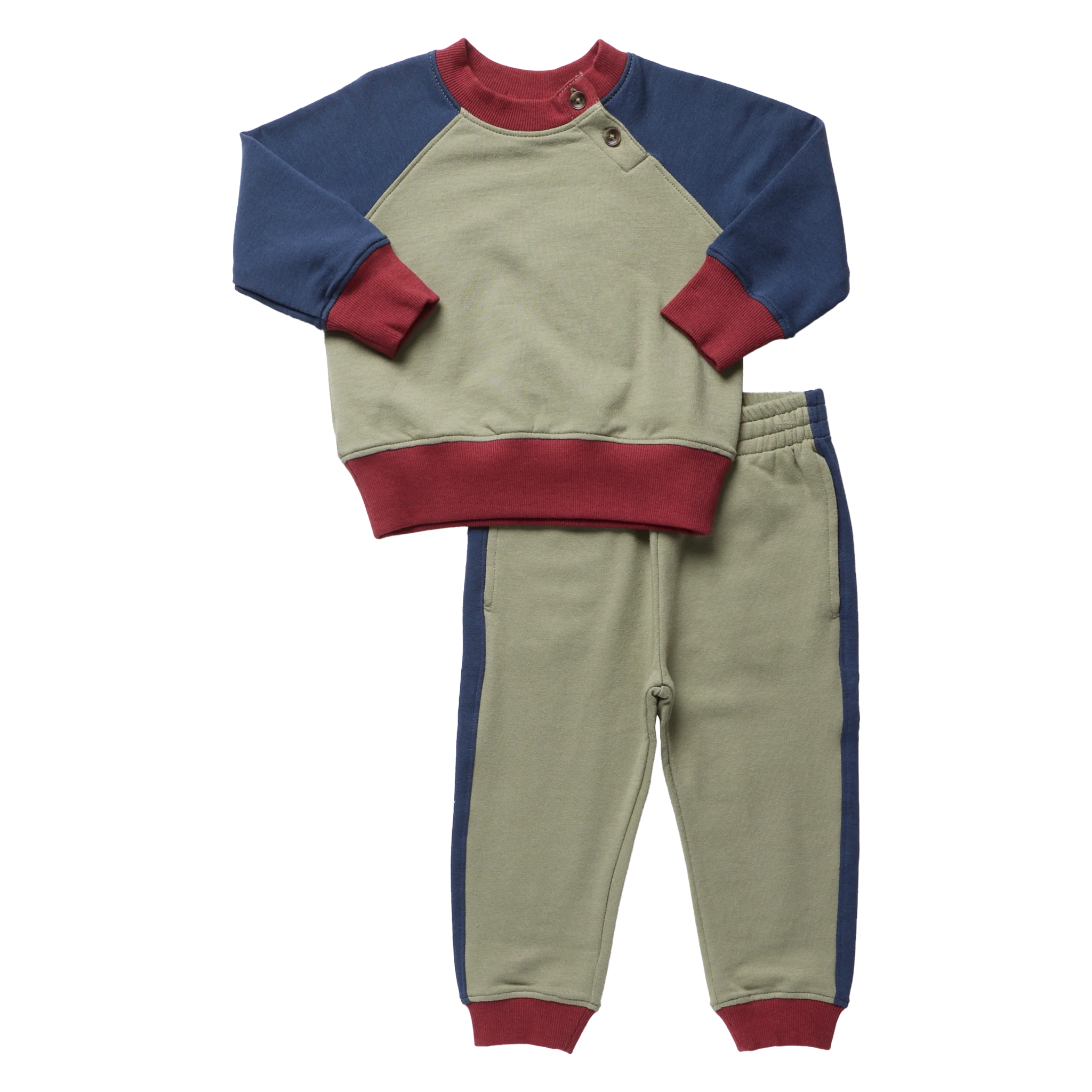 Baby Puzzle Jogger Set- Green Colorblock