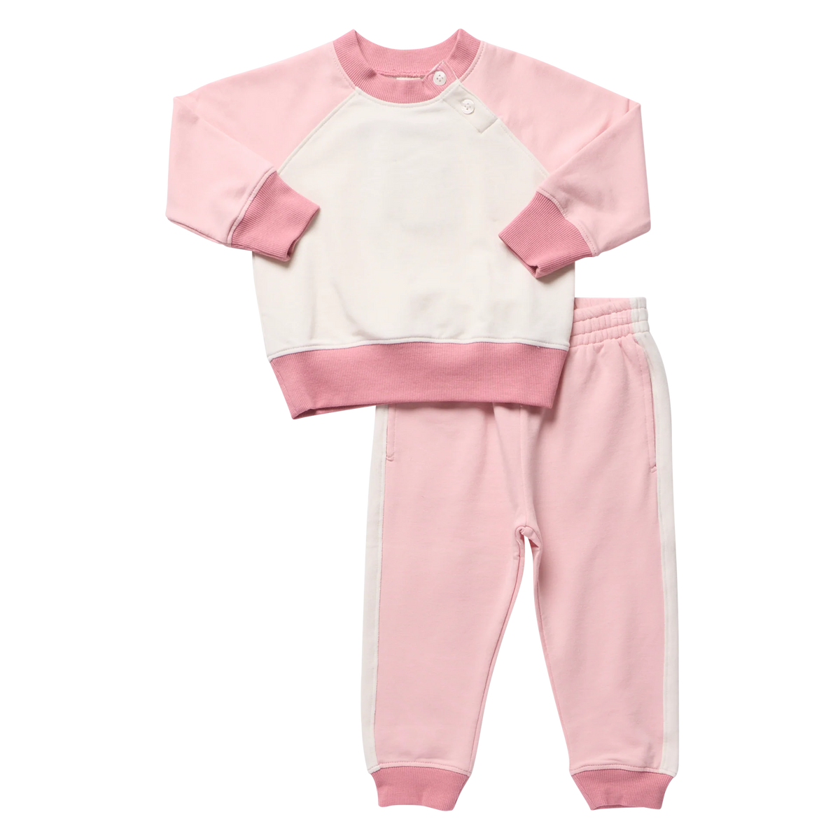 Baby Puzzle Jogger Set- Pink Colorblock