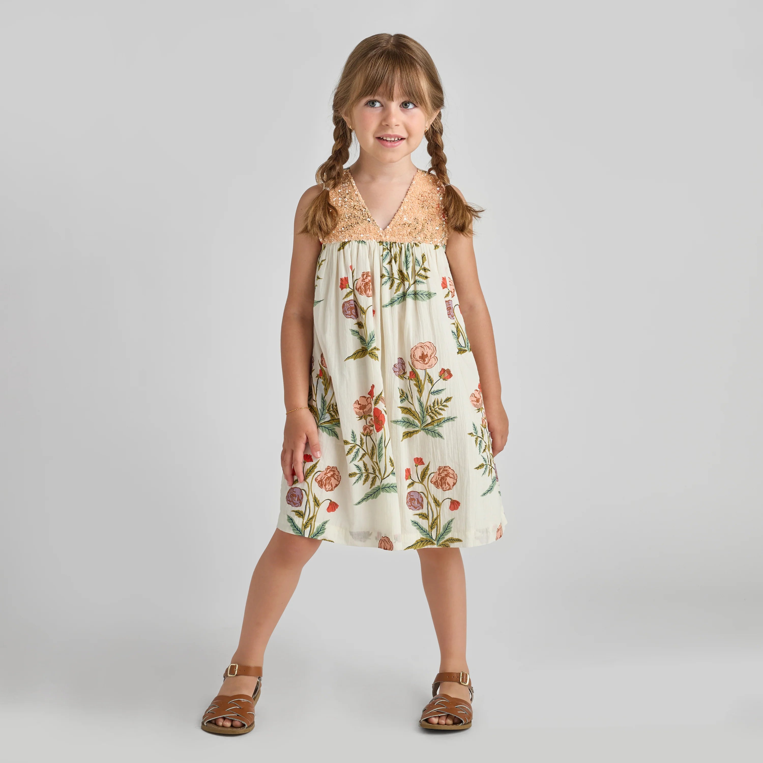 Girls Courtney Dress- Rosewick Poppy