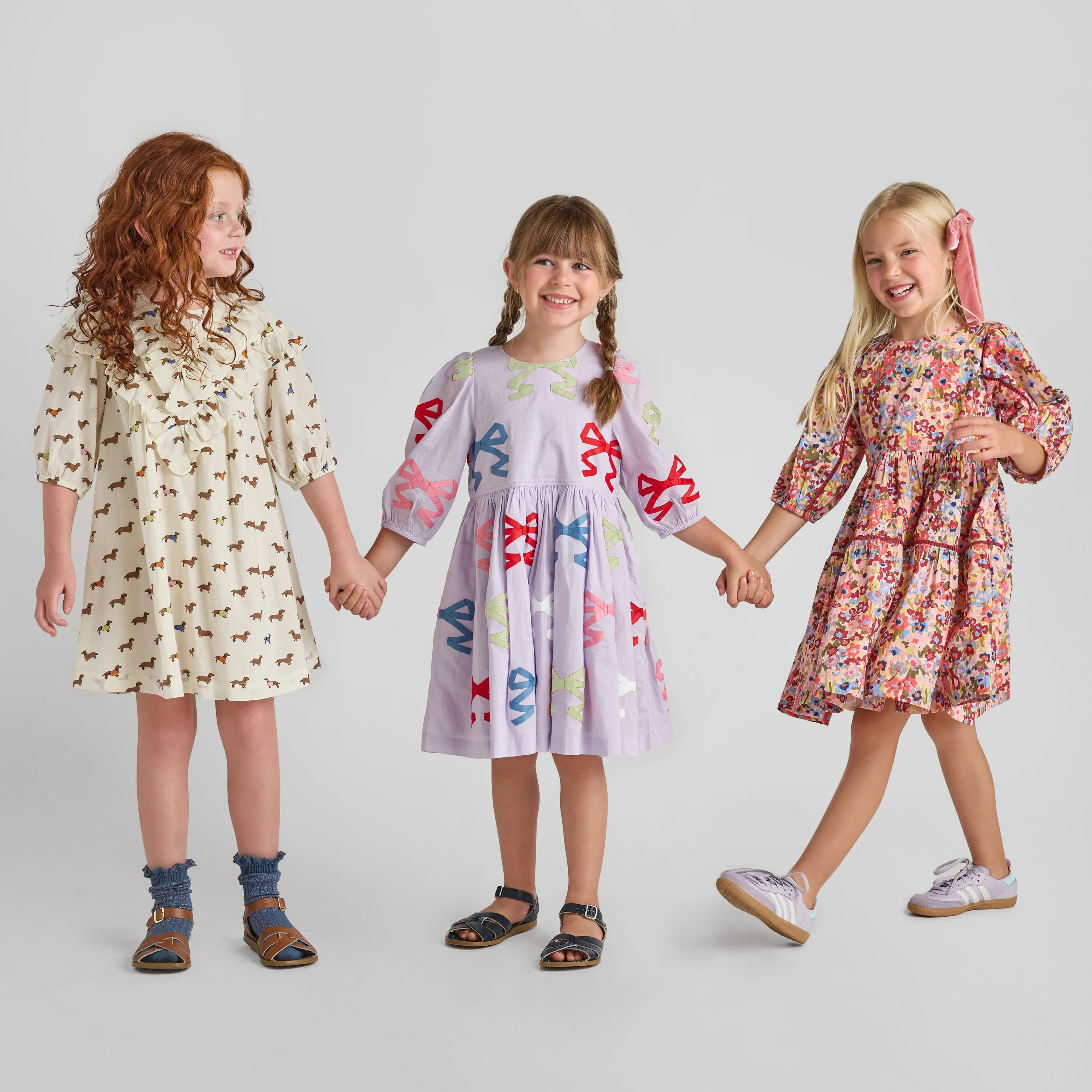 girls everly dress- dachshunds in sweaters