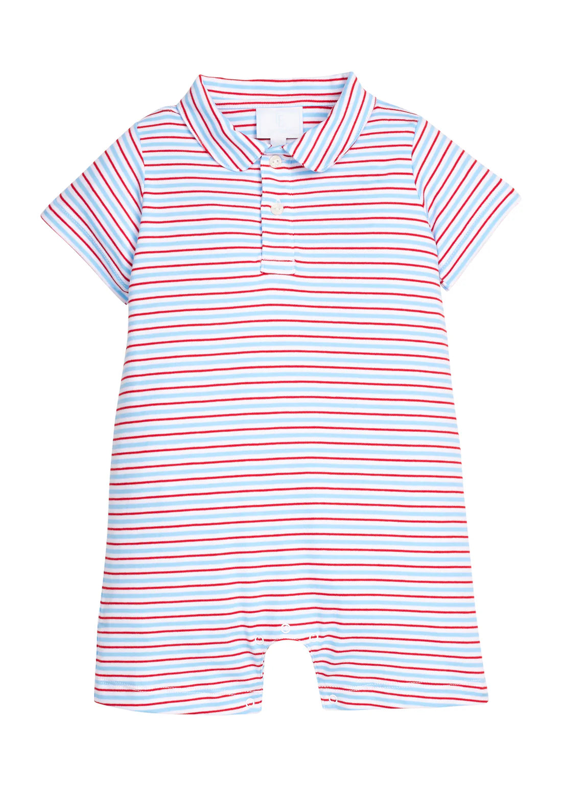 Peter Pan Polo Romper - Primary Stripe