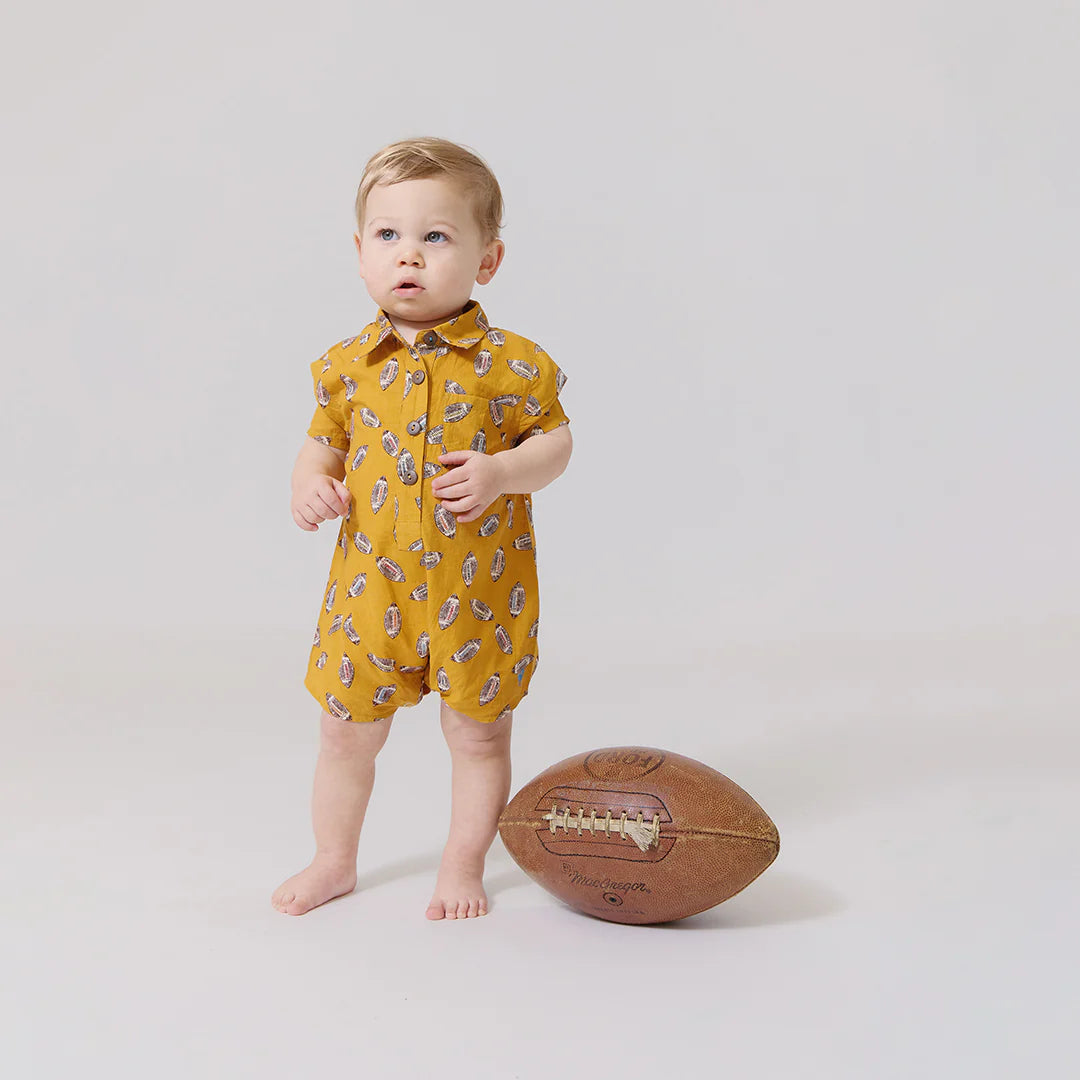 baby boys easton jumper- flying footballs
