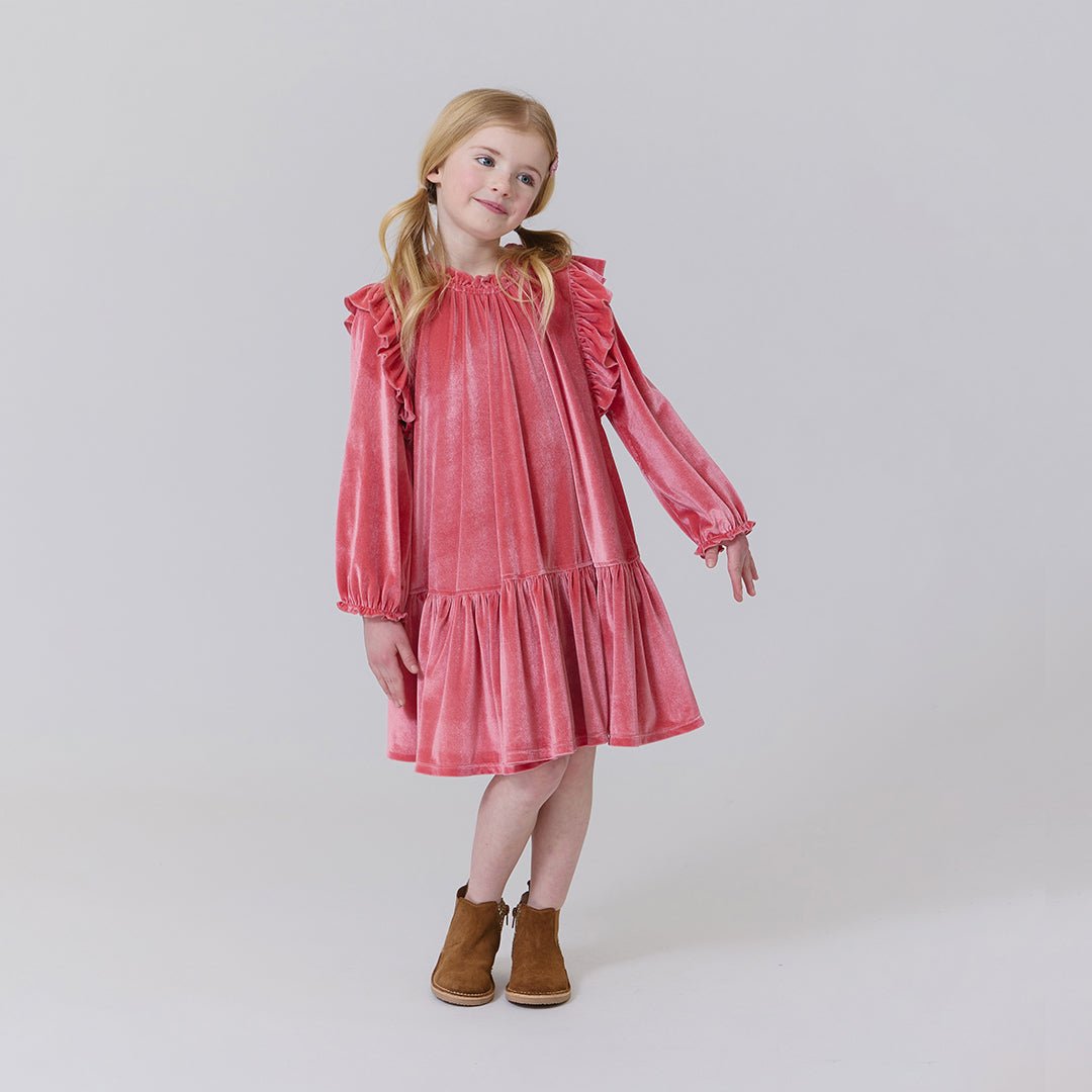 Velour Harper Dress - Desert Rose