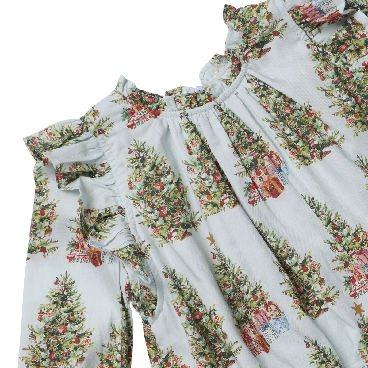 Baby Girls Harper Dress Set- Trees and Presents