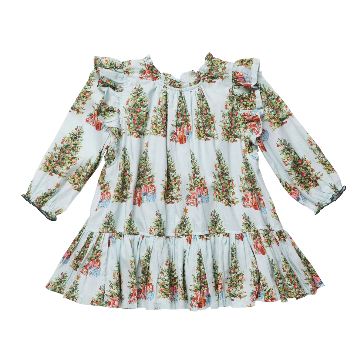 Girls Harper Dress- Trees and Presents