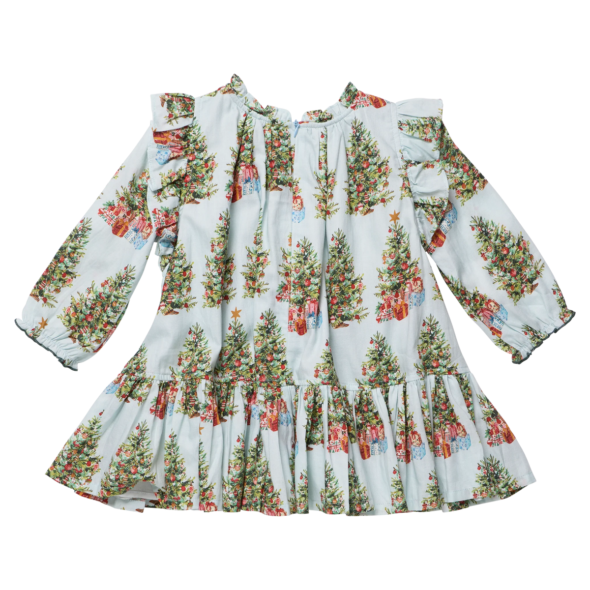 Girls Harper Dress- Trees and Presents