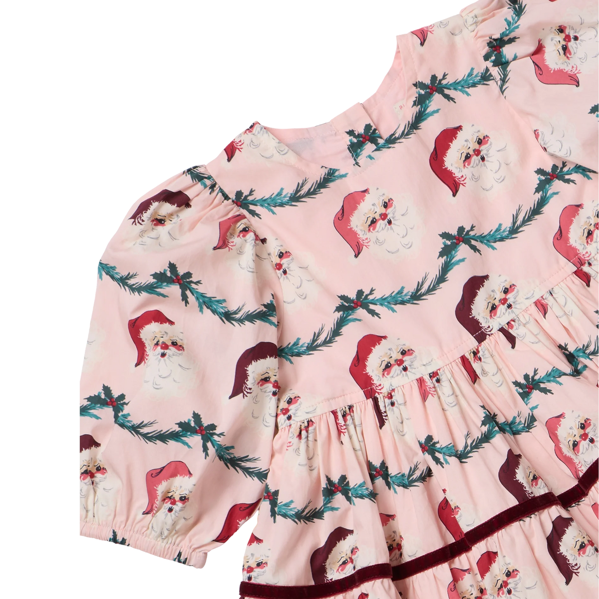 Baby Girls Maribelle Dress Set- Santa Garland