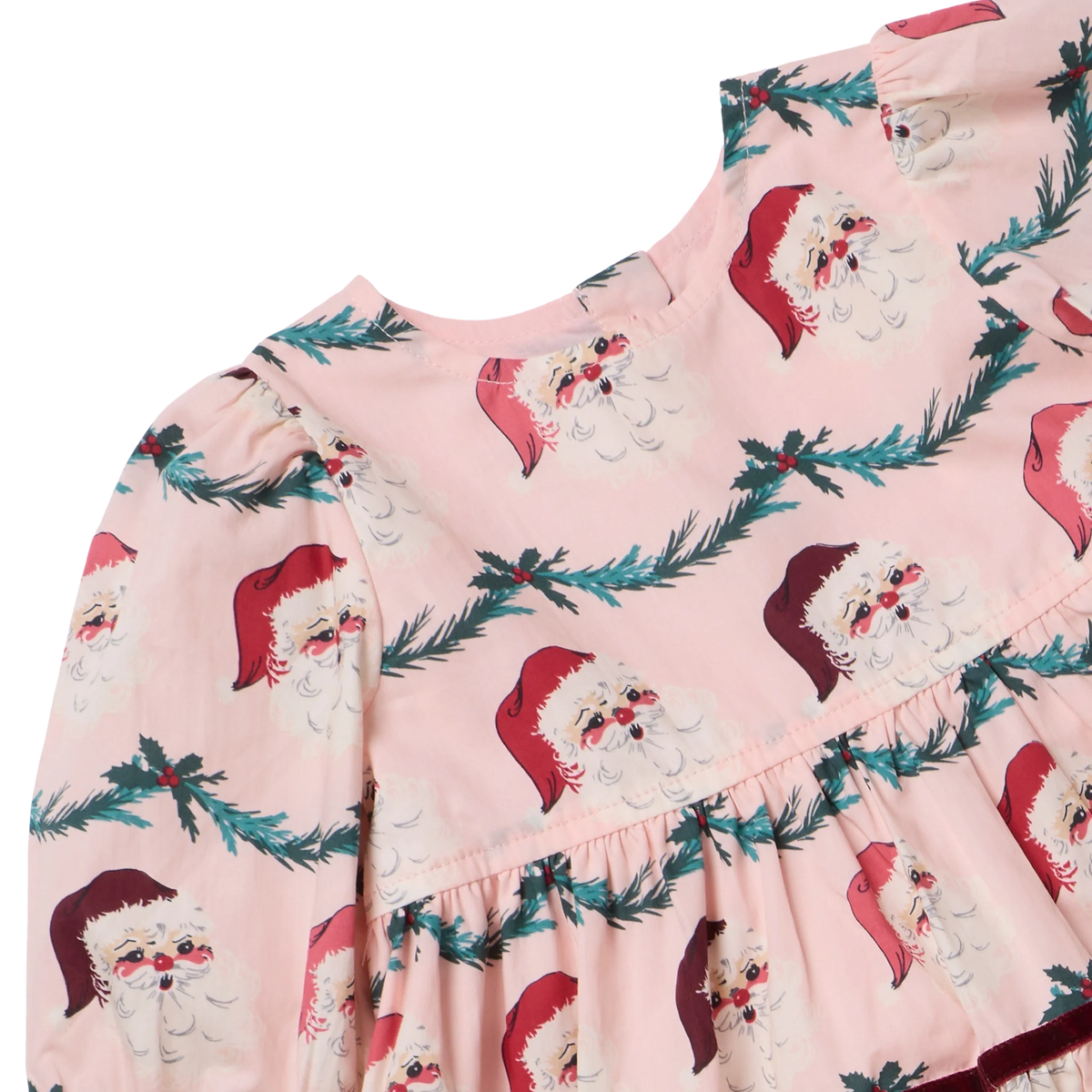 Girls Maribelle Dress- Santa Garland