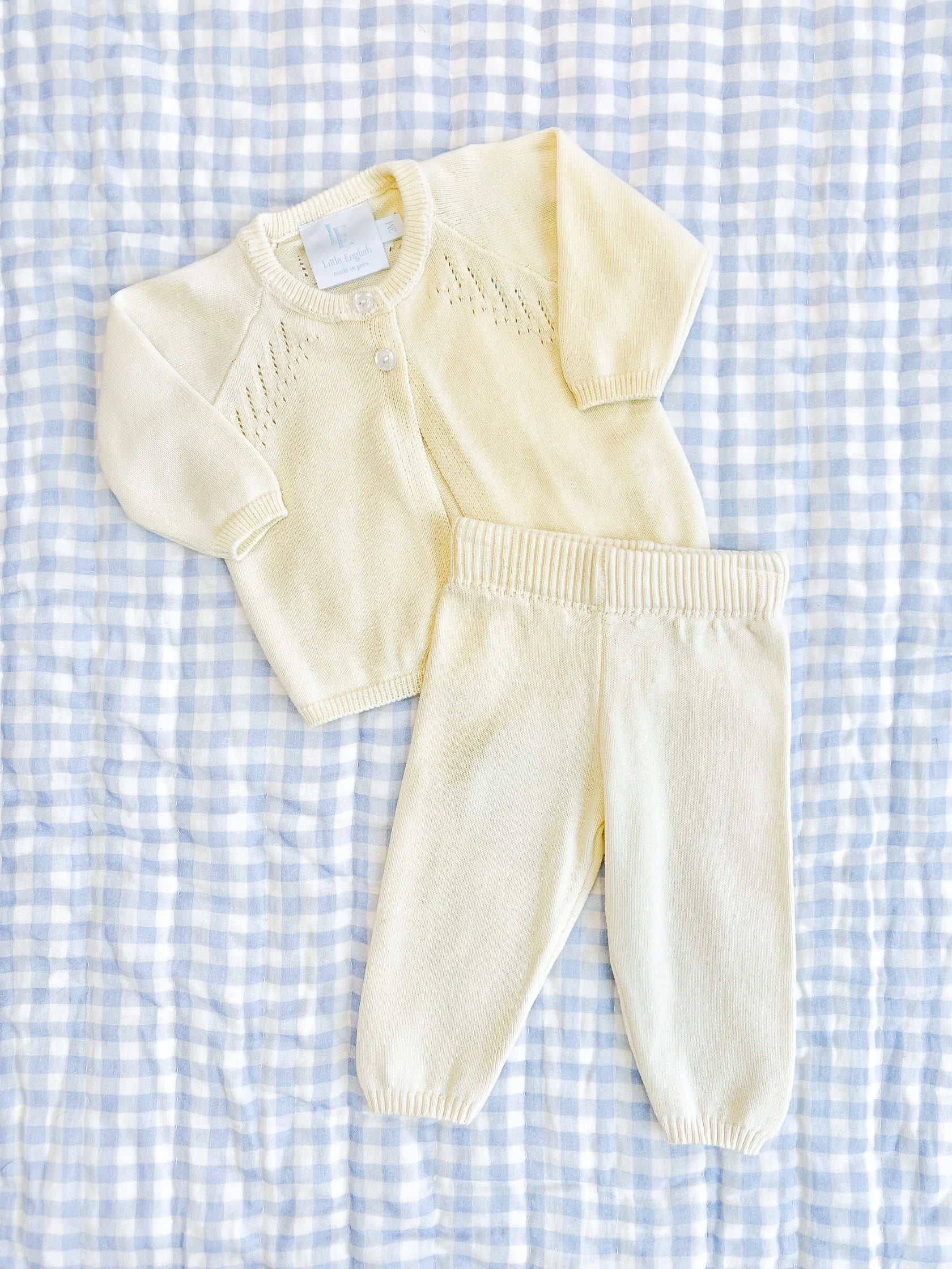 Pointelle Knit Set - Cream