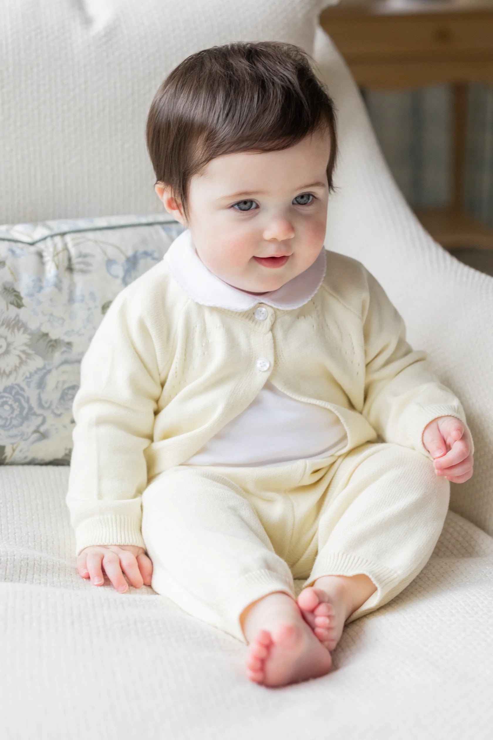 Pointelle Knit Set - Cream