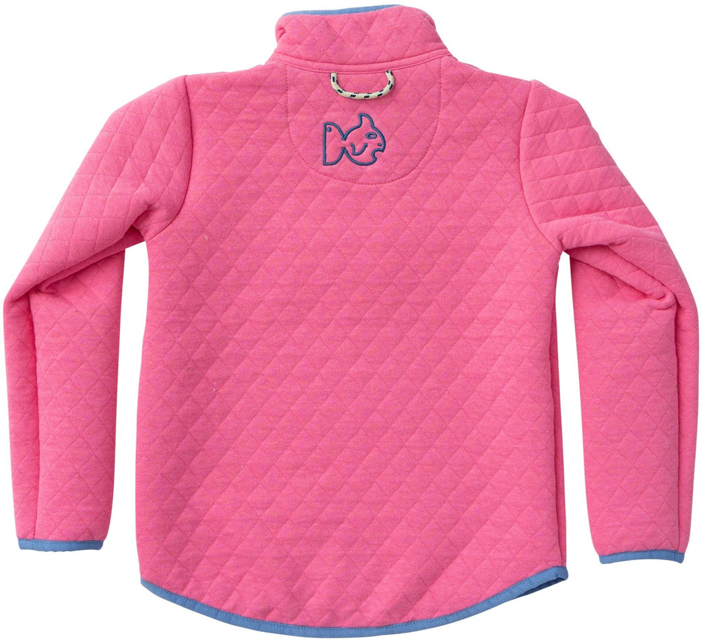Quilted Zip Pullover Pink Cosmos