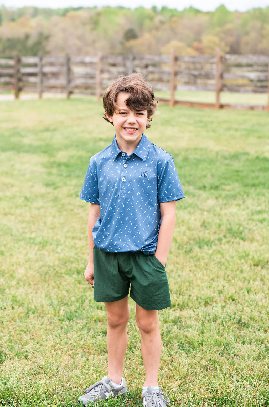 Boys Outrigger Performance Short- Smoke Pine