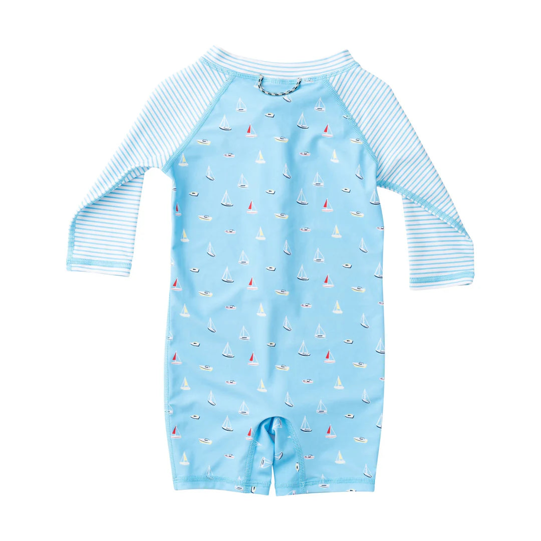 Baby Reef One Piece Swimsuit Boats in the Bay Print