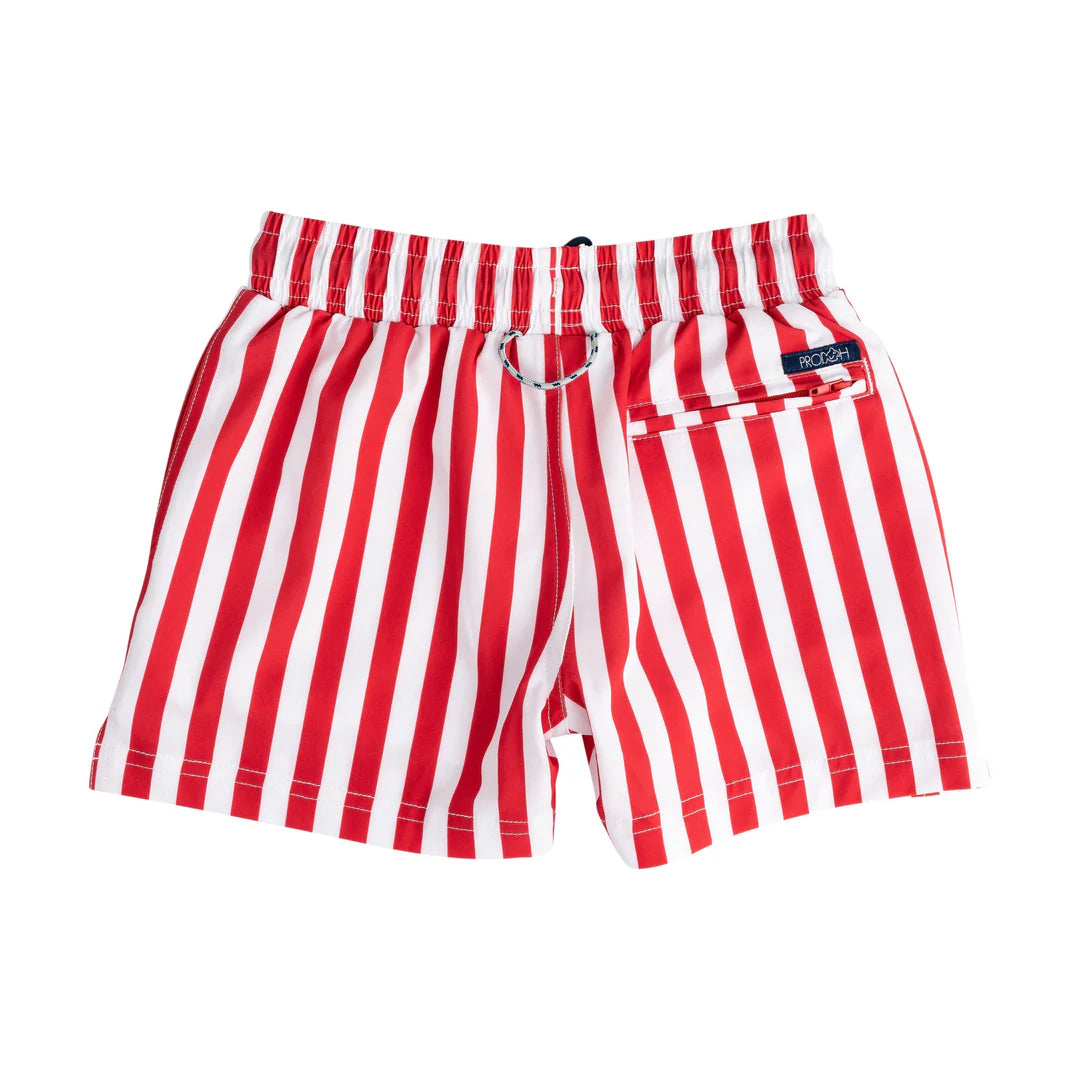 Boogie Board Swim Trunks- Red/White Stripe
