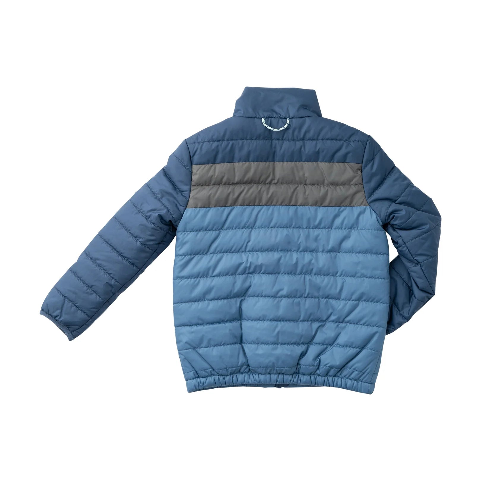 Boys Colorblock Puffer Jacket in Dark Denim Blue