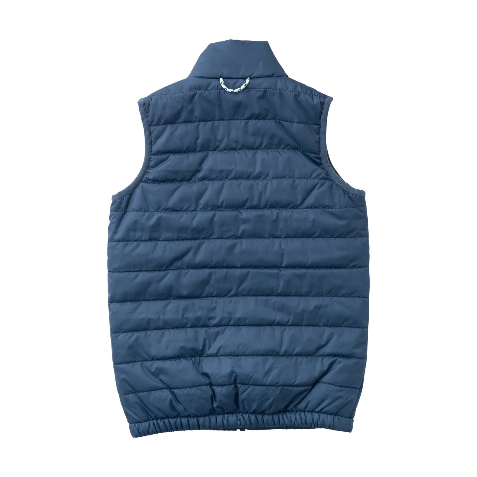 Boys Puffer Vest in Dark Denim Blue with Football Print Liner