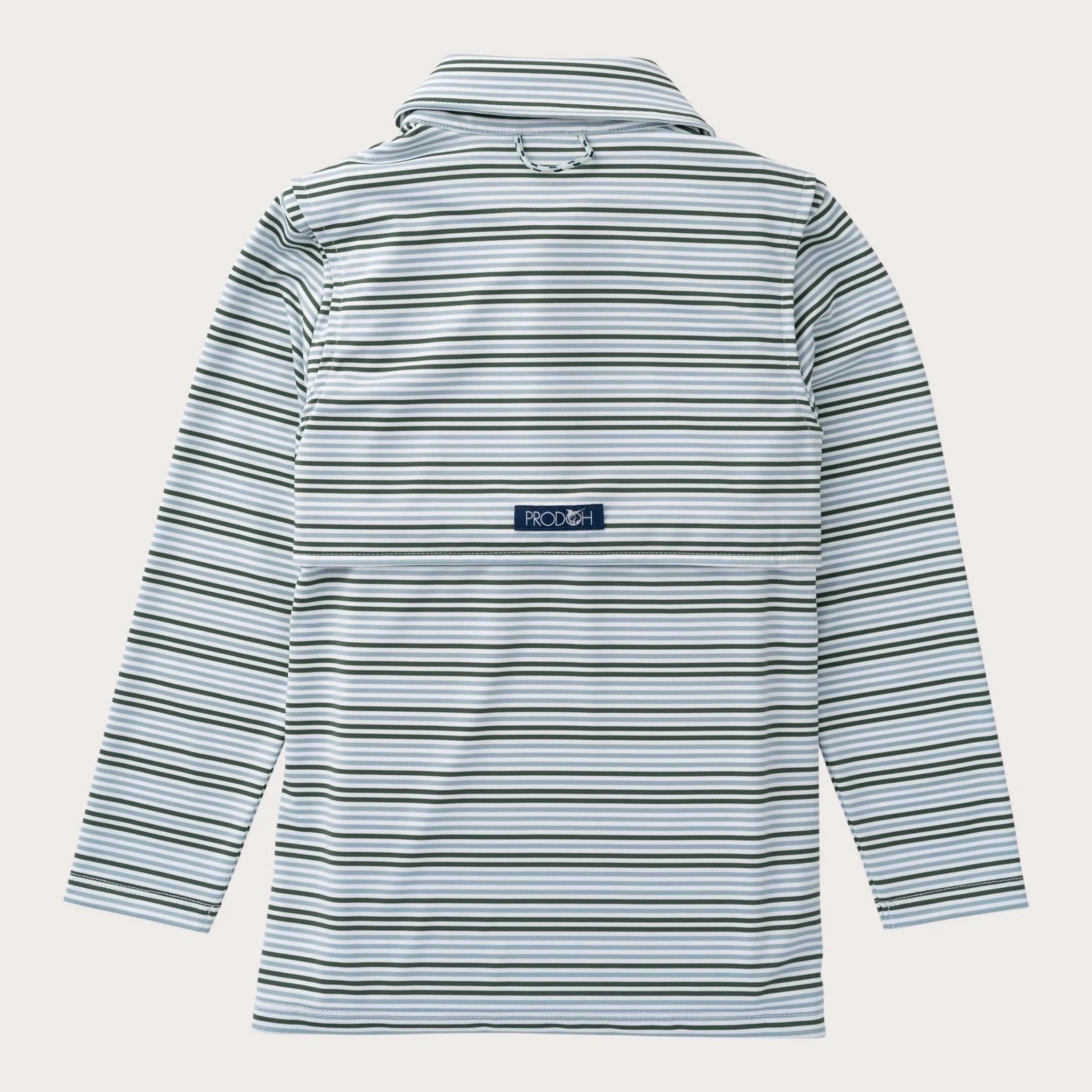 Boys' Long Sleeve Performance Polo in Arona Blue and Camping Green Stripe