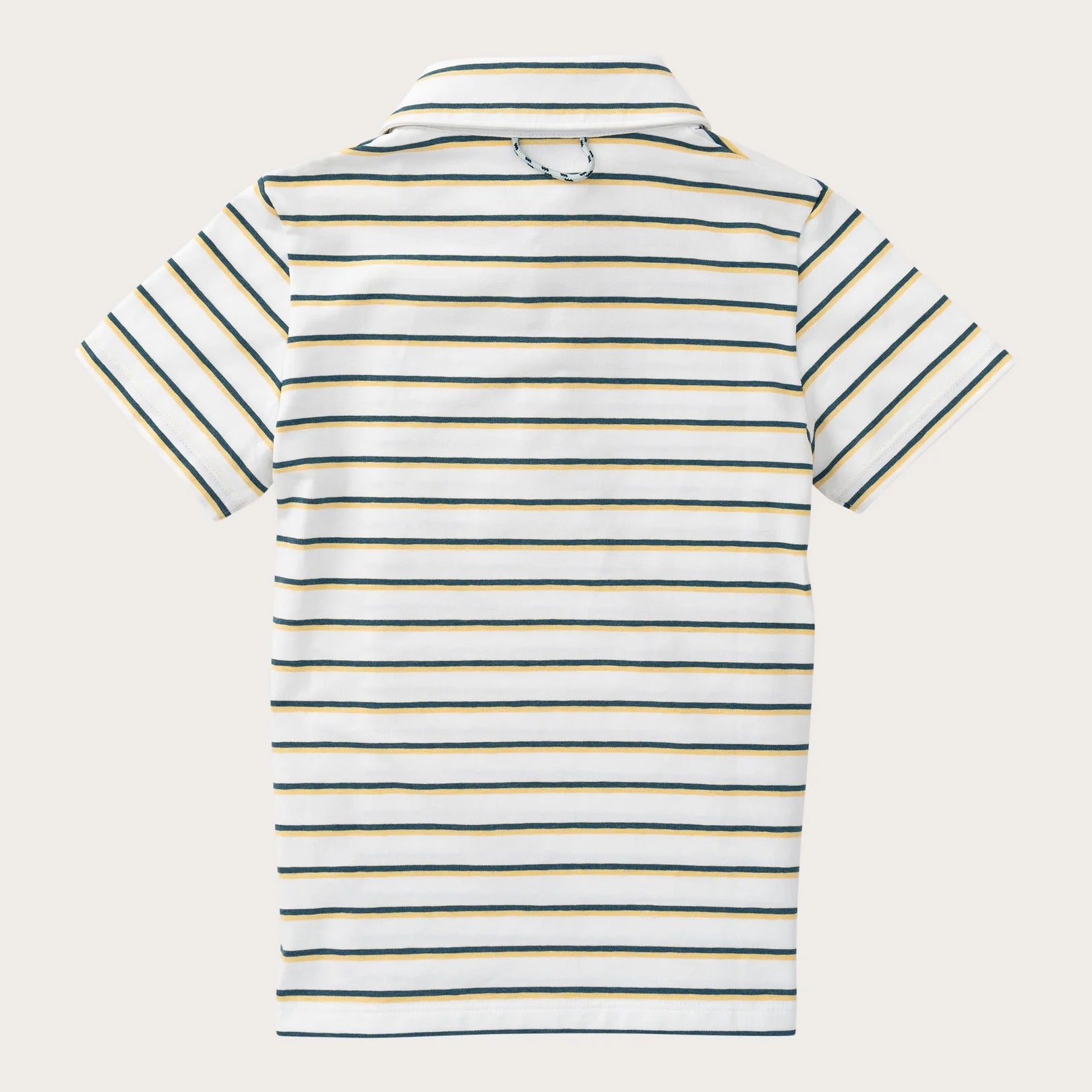 Boys' Short Sleeve Cotton Polo in Ochre Stripe