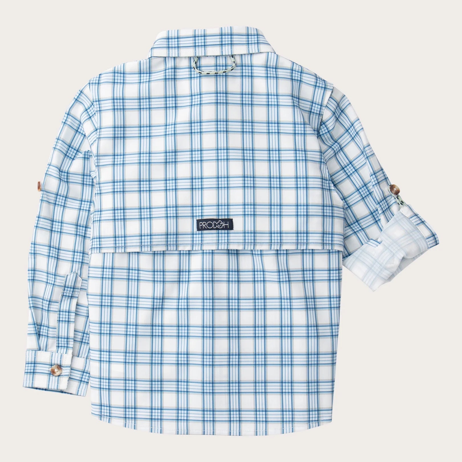 Boys' Long Sleeve Founders Kids Fishing Shirt in Cashmere Blue Plaid