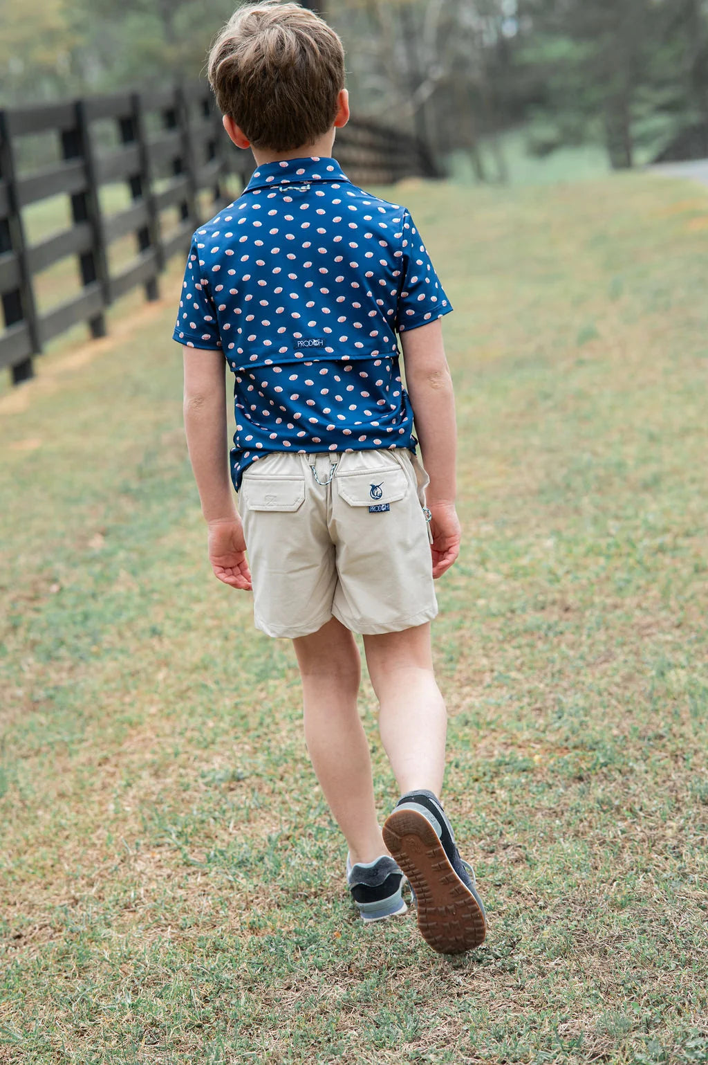 Boys' Short Sleeve Pro Performance Polo Shirt in Football Print
