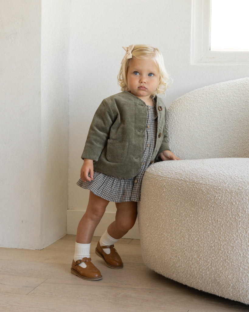 Quilted V-Neck Button Jacket