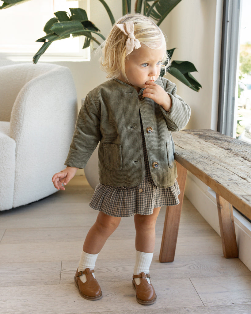 Quilted V-Neck Button Jacket