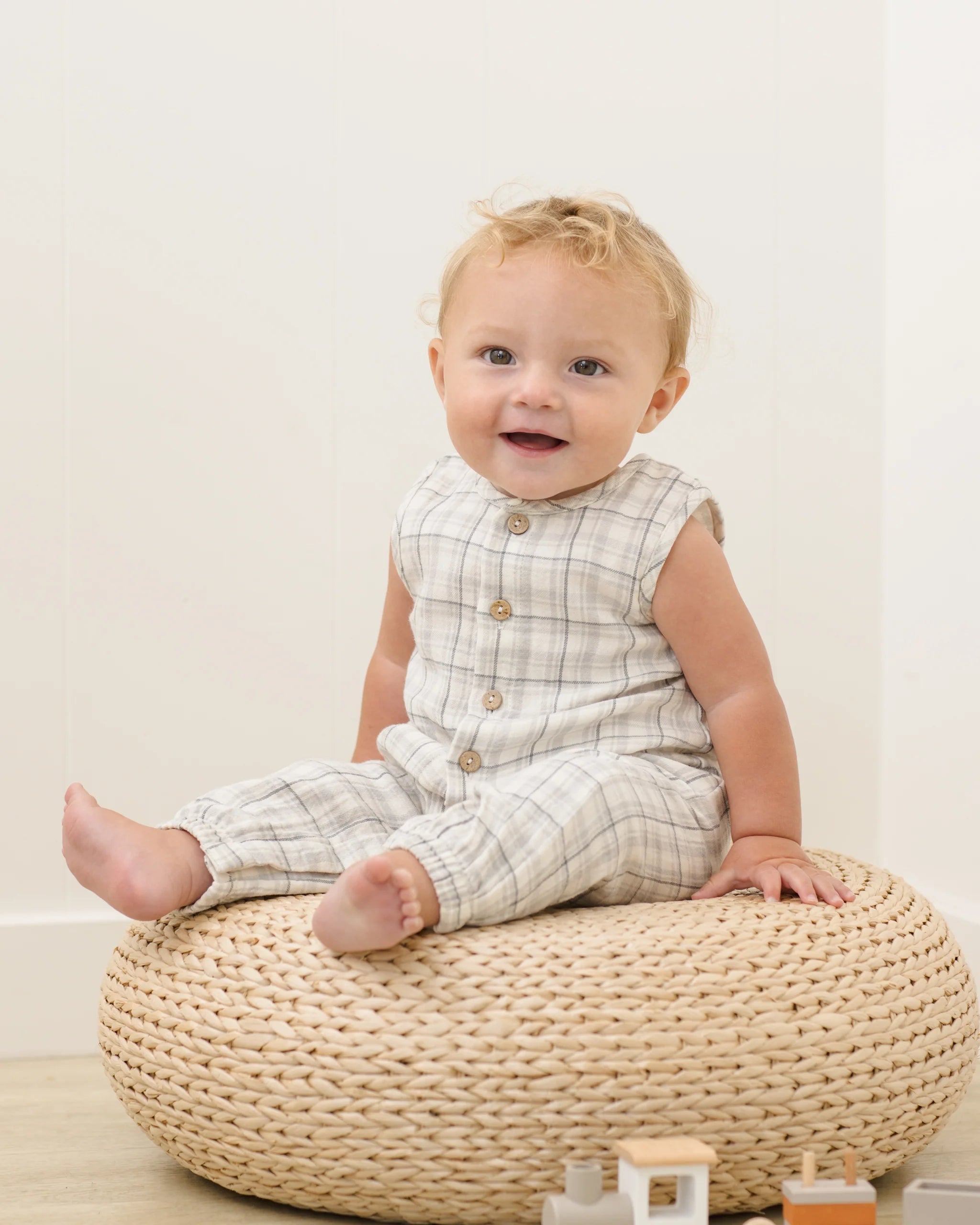 Woven Jumpsuit | Blue Plaid