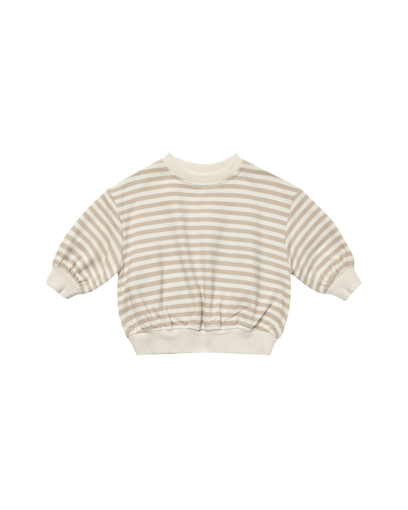 Relaxed Fleece Sweatshirt + Sweatpant Set | Sand Stripe