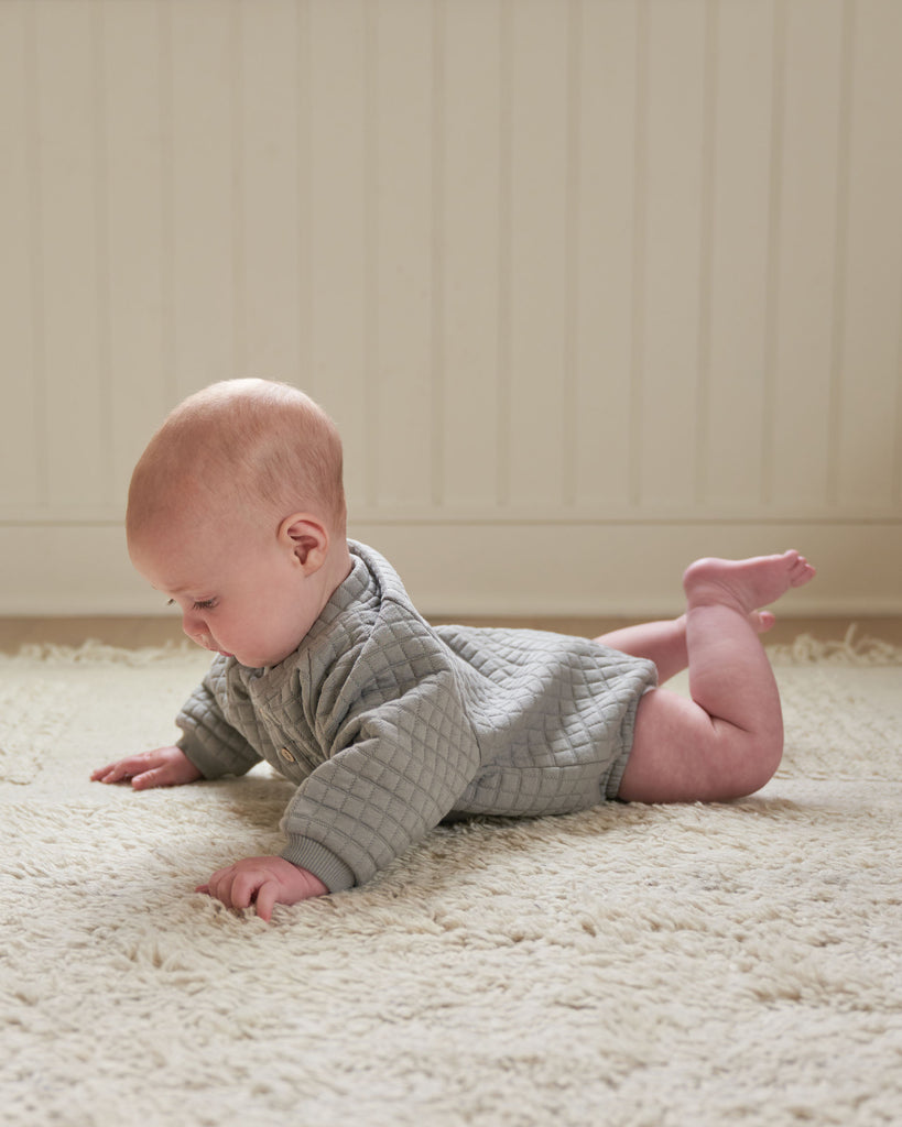 Henley Bubble Romper | Dusty Blue