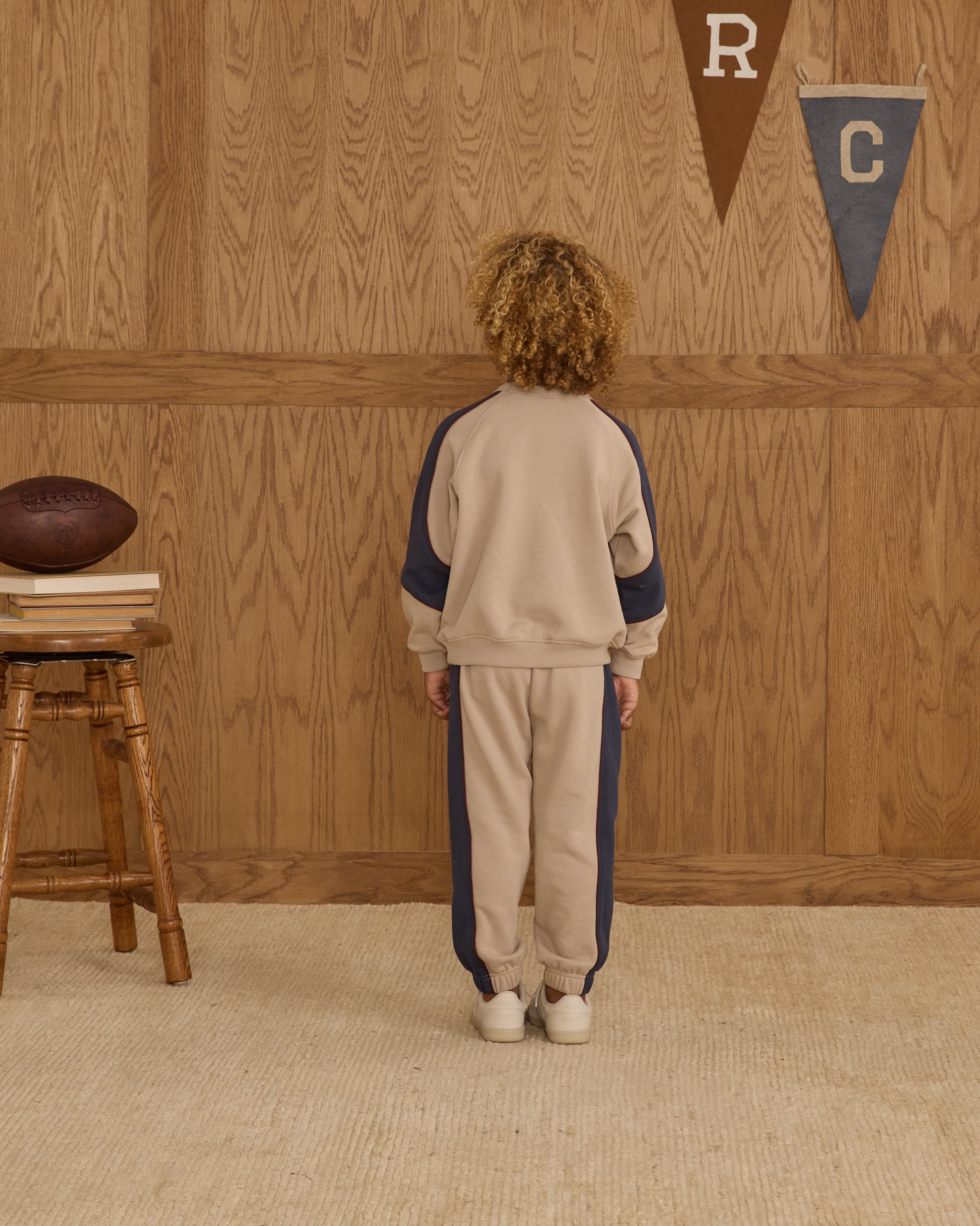 Paneled Sweatshirt + Sweatpant || Stone