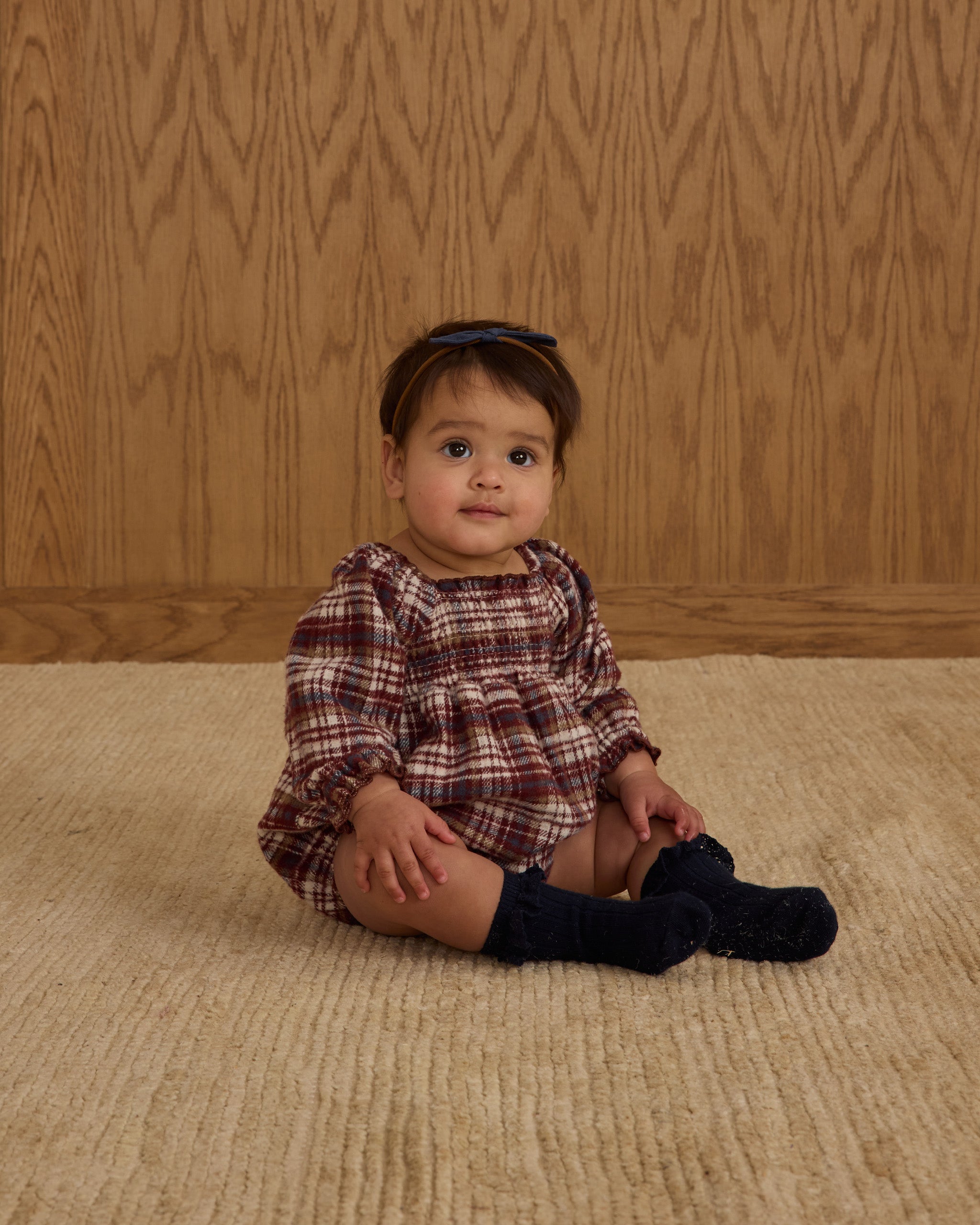 Adelaide Romper || Burgundy Plaid