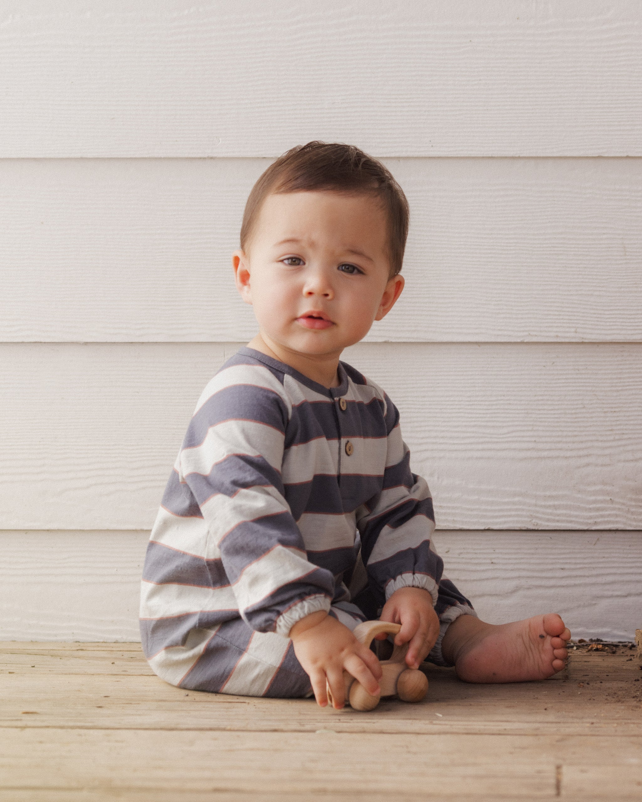 Henley Jumpsuit | Sage Stripe