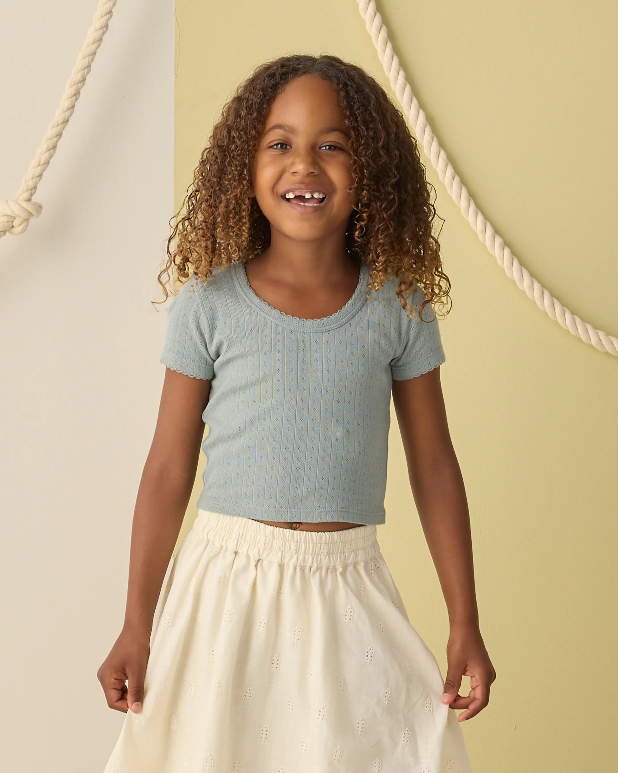 Pointelle Tee | Sea Green