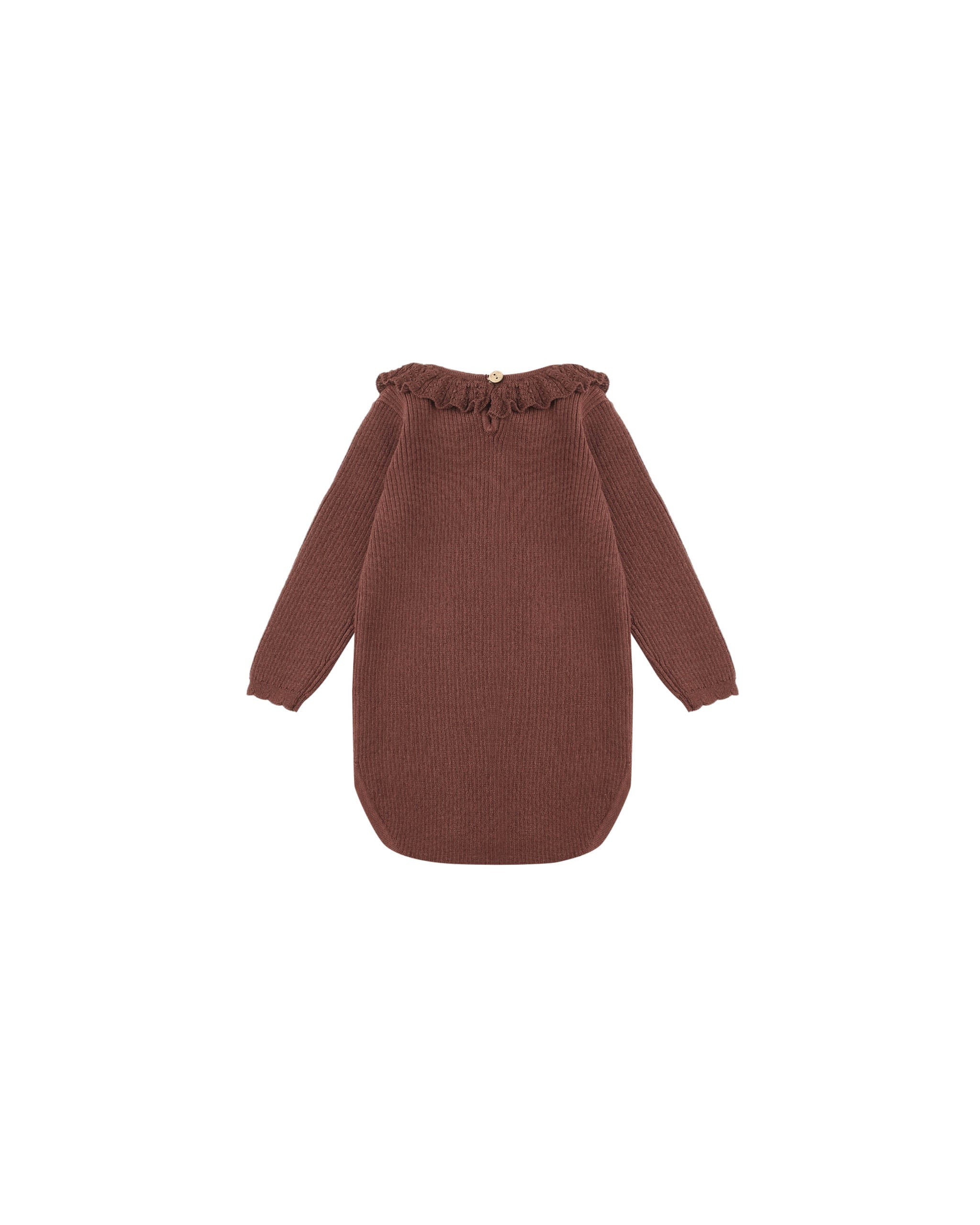 Ruffle Collar Bodysuit || Burgundy